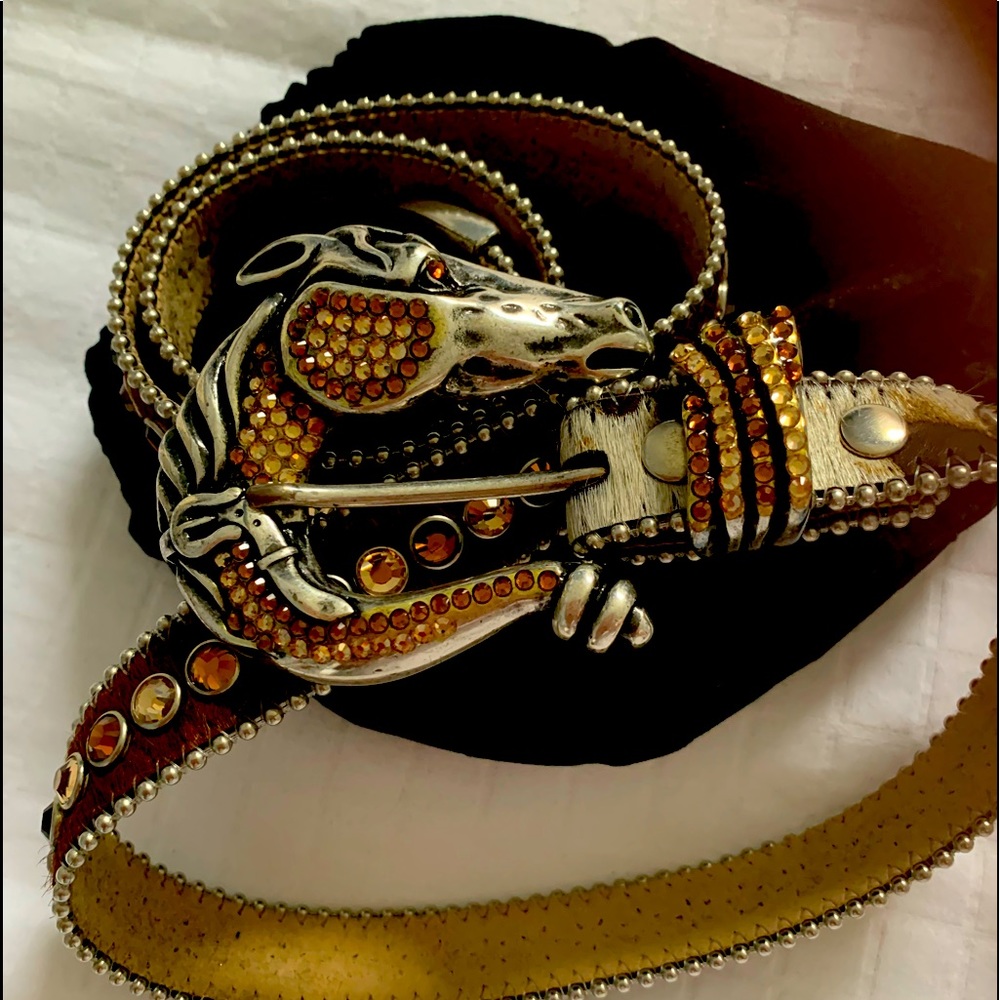 Rhinestone & Horse Hair Belt